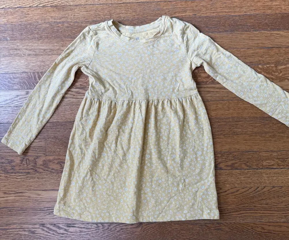 Gap Girls' Yellow Floral Dress Size 6-7
